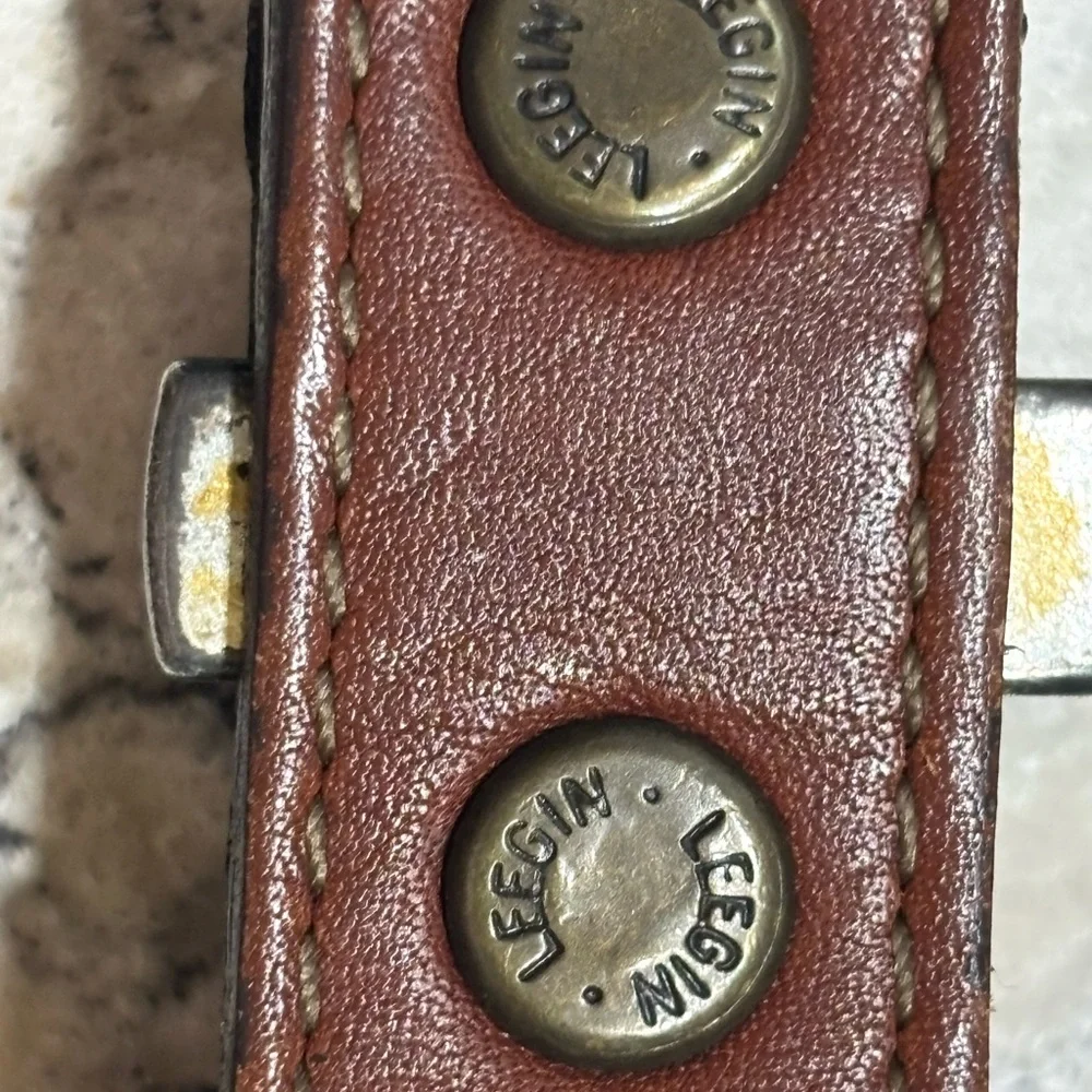 Brighton Brown Leather Western-Style Belt 30 with Silver Western Buckle - Picture 9 of 10